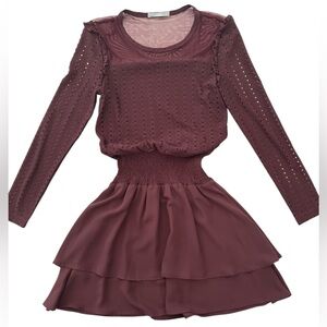 Octavia Women’s Burgundy Long Sleeve Dress - Size Medium- NWOT